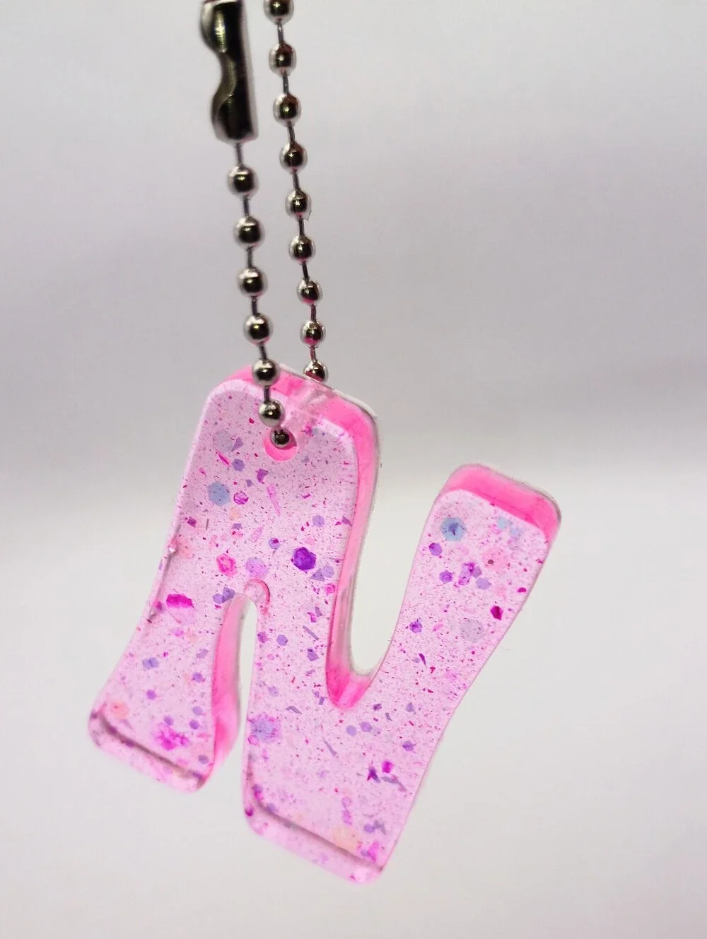 Pink Glitter 'N' Keychain Card Holder Charm - Picture 4 of 4